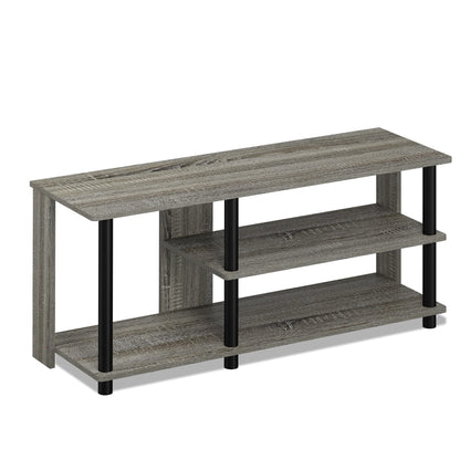 Furinno Turn-N-Tube Compact Multi Storage Shoe Rack, 35.2"W 3-Tier, French Oak Grey/Black