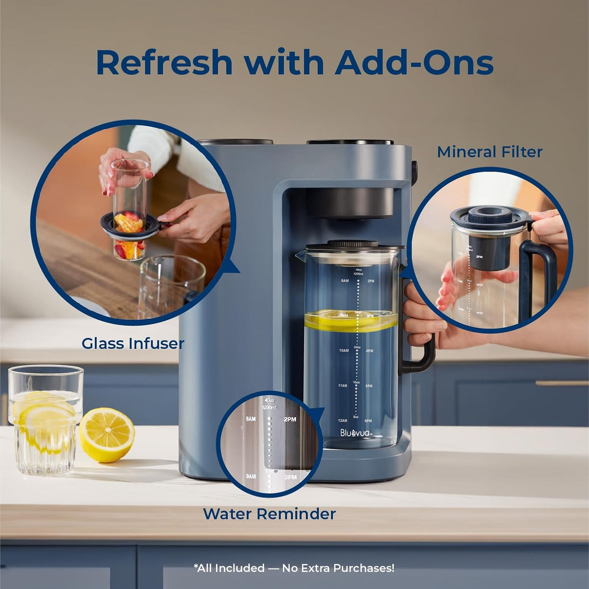 Bluevua RO100ROPOT-Lite(UV) Countertop Reverse Osmosis Water Filter System, 7-Stage Purification