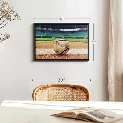 ElephantStock Baseball In Stadium Wall Art - Horizontal Framed Canvas - 1-Piece Living Room Wall