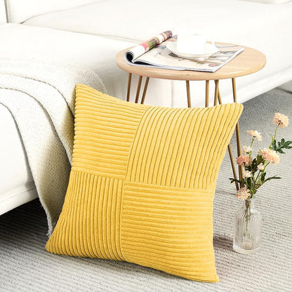 Fancy Homi 2 Packs Yellow Big Decorative Throw Pillow Covers 24x24 Inch for Couch Bed Sofa, Rustic