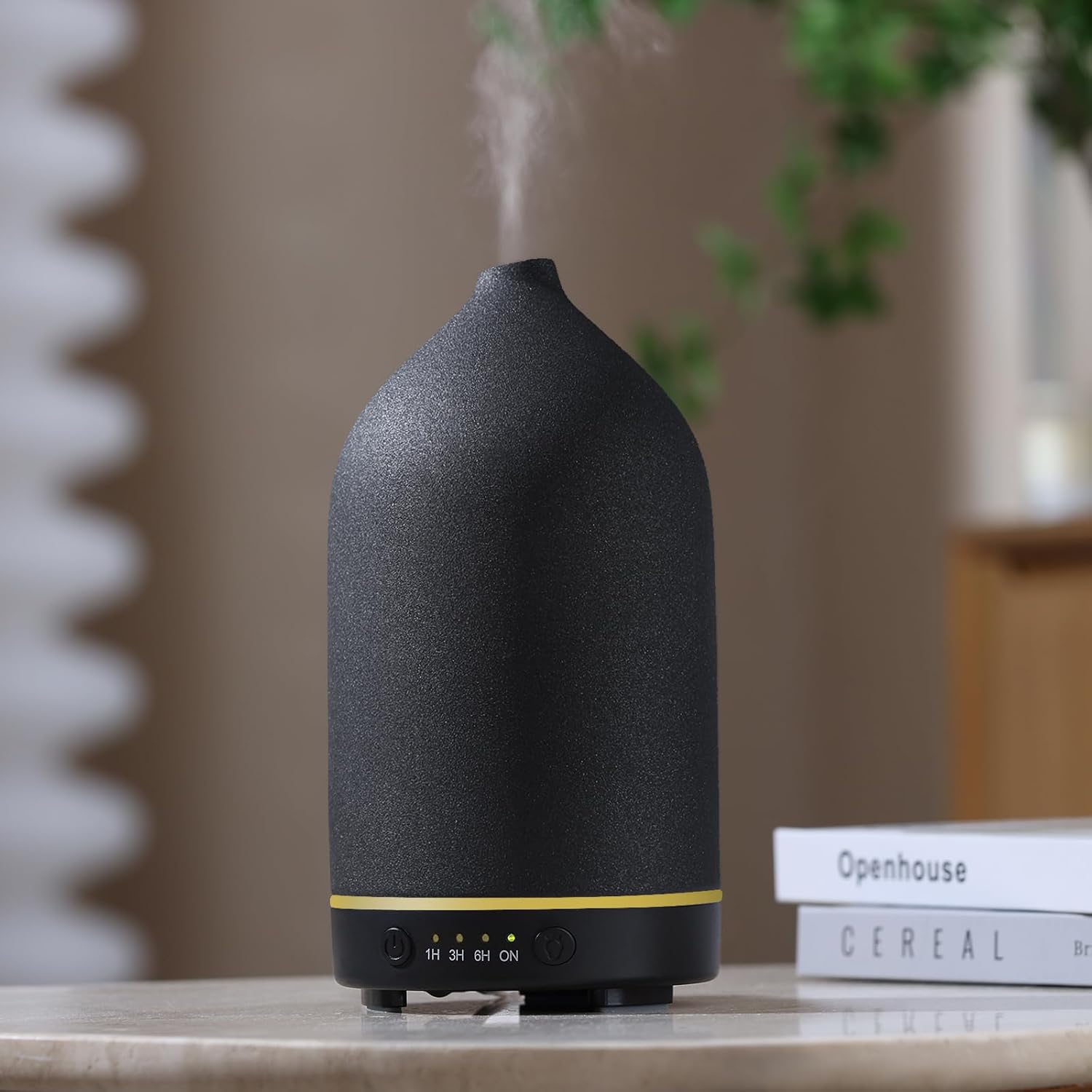 200ML Ceramic Essential Oil Diffuser - Ultrasonic Aromatherapy & Humidifier with 7-Color LED