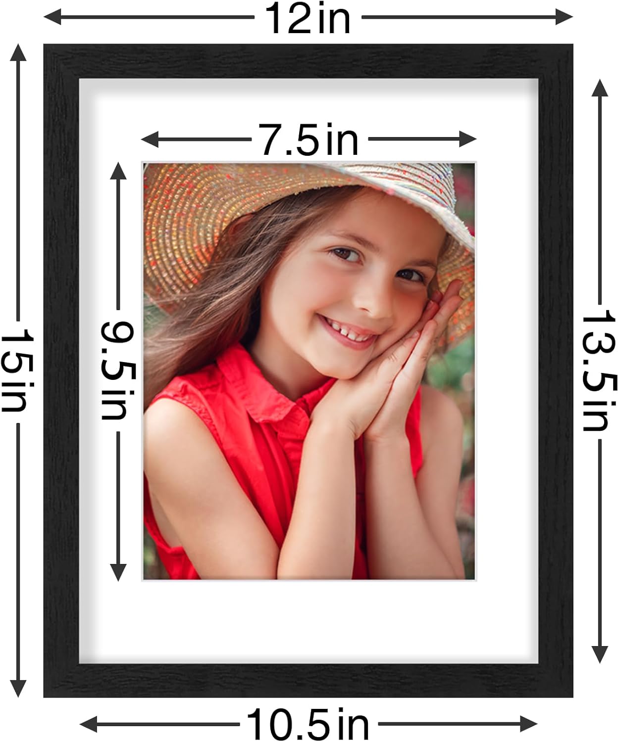 Vittanly 11x14 Picture Frames Set of 9, Shatter Resistant Plexiglass, Display 8x10 Pictures with