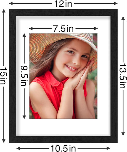 Vittanly 11x14 Picture Frames Set of 9, Shatter Resistant Plexiglass, Display 8x10 Pictures with