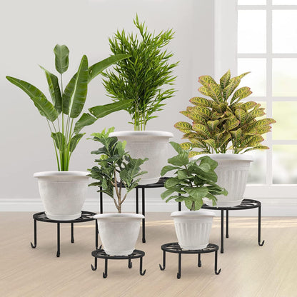 Plastic Flower Pots Planters for Indoor Plants, 4 Pack 14 Inch White Plant Pots with Drainage Hole