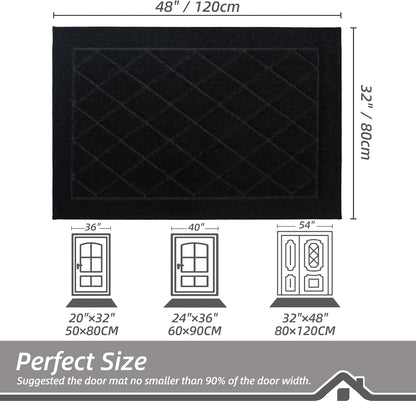 BEQHAUSE Dirt Trapper Door Mat 32" x 48", Doormat Non-Slip Entryway Rugs Washable, Dog Door Mat