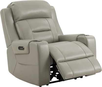 Watson & Whitely Genuine Leather Power Recliner Chairs for Adults, Lay Flat Recliner with Power