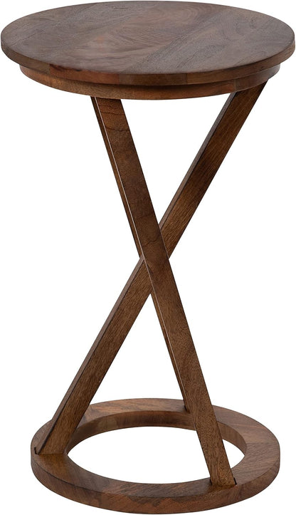 Kate and Laurel Aja Modern Side Table; 15 x 15 x 23; Walnut Brown; Decorative Modern Geometric Wood