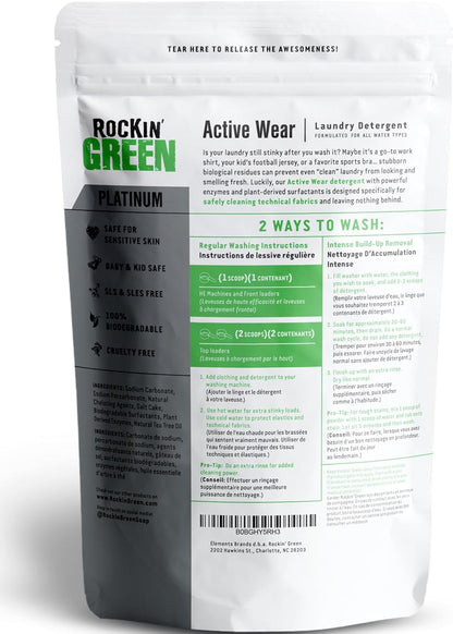Rockin' Green Laundry Detergent, Plant based, All Natural Laundry Detergent Powder, Vegan and