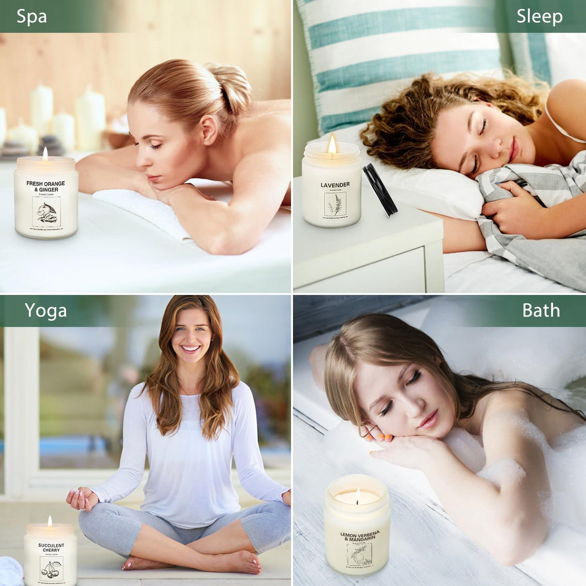 Natural Soy Wax Aromatherapy Candles - 4 Pack 7.1oz, Over 240 Hours Burn Time, Scented Candles