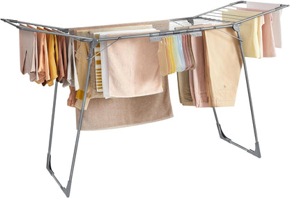 SONGMICS Clothes Drying Rack Foldable, Gullwing Laundry Drying Rack, Space-Saving, 22.2 x 68.1 x 38