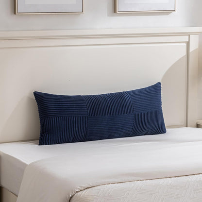 Fancy Homi Set of 2 Navy Blue Boho Long Lumbar Body Decorative Throw Pillow Cover 14x36 Inch for