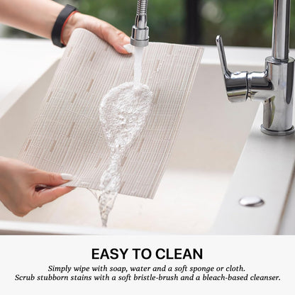 LEXMORE Placemats Set of 8 Vinyl/Plastic Woven Place Mats for Kitchen Table Indoor/Outdoor Washable