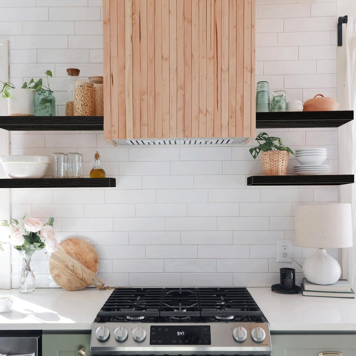 QEEIG Floating Shelves for Wall Bathroom Shelf Bedroom Kitchen Living Room Farmhouse Small Book