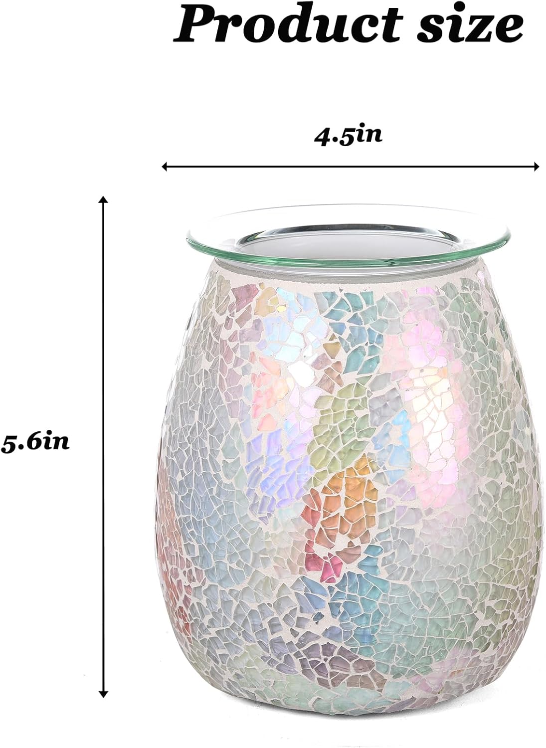 Dicimi Glass Wax Melt Heater, Candle Heater, Mosaic Electric Fuel Burner - Incense Wax Cube Melting