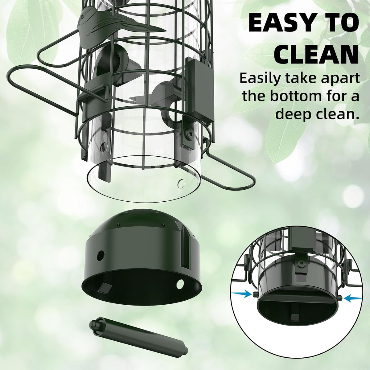 Squirrel Proof Bird Feeder,Metal Mesh Bird Feeders for Outdoors Hanging,Gravity Protection Squirrel