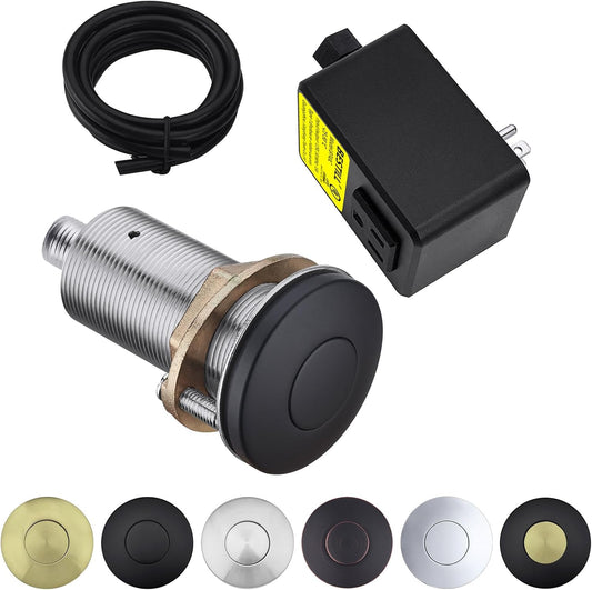 BESTILL Garbage Disposal Air Switch Kit - UL Listed, Brass 3.6" Long Push Button for Waste