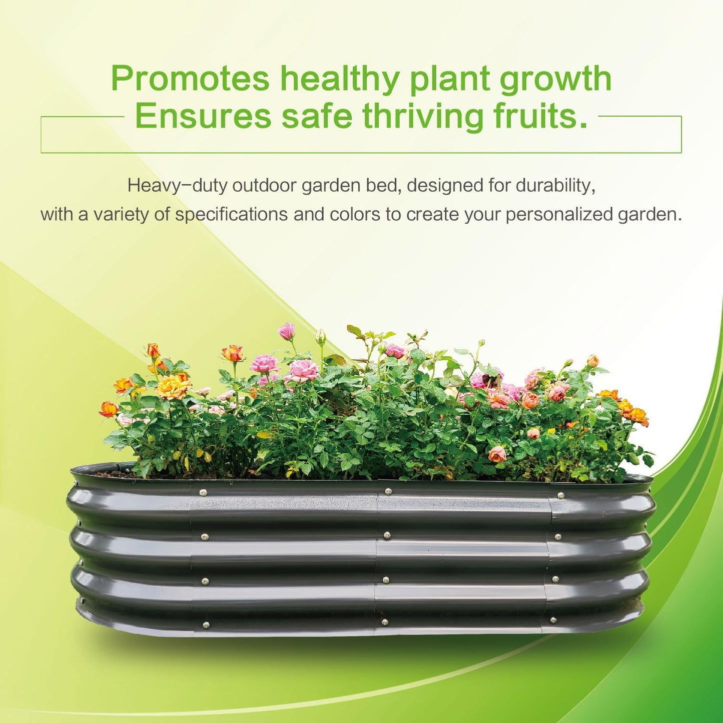 Gardmax Galvanized Raised Garden Bed, Lightweight Planter Boxes Outdoor with Easy Assembly, Large