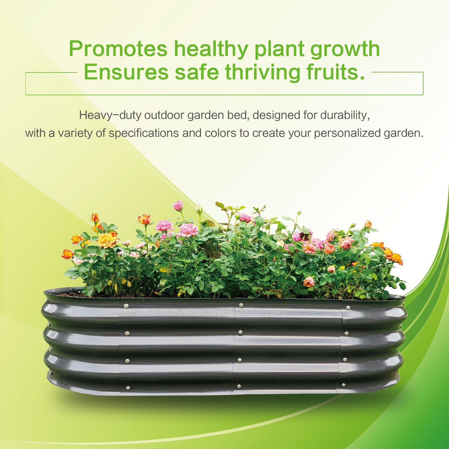 Gardmax Galvanized Raised Garden Bed, Lightweight Planter Boxes Outdoor with Easy Assembly, Large
