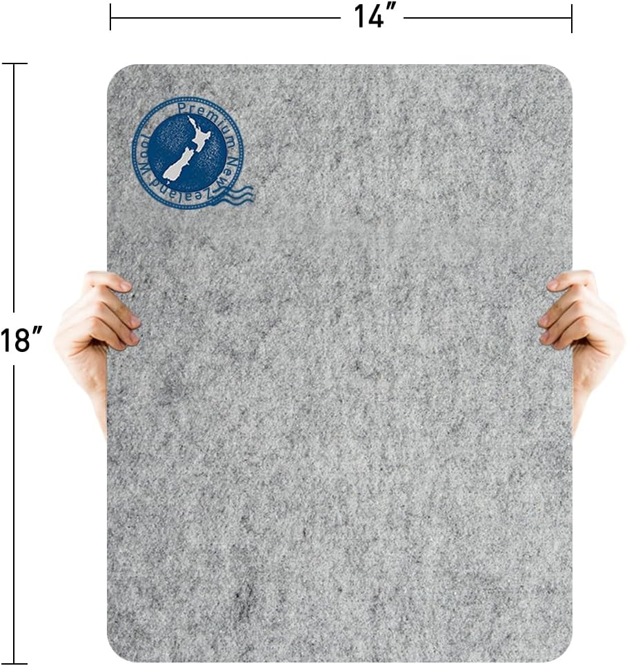 ZOMONETI 18" x 14" Wool Pressing Mat 100% New Zealand Felted Wool Ironing Mat Pad Blanket for