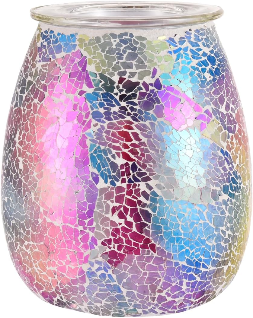 Dicimi Seven Color Mosaic Candle Heater, Glass Wax Melt Heater, Electric Fuel Burner - Incense Wax