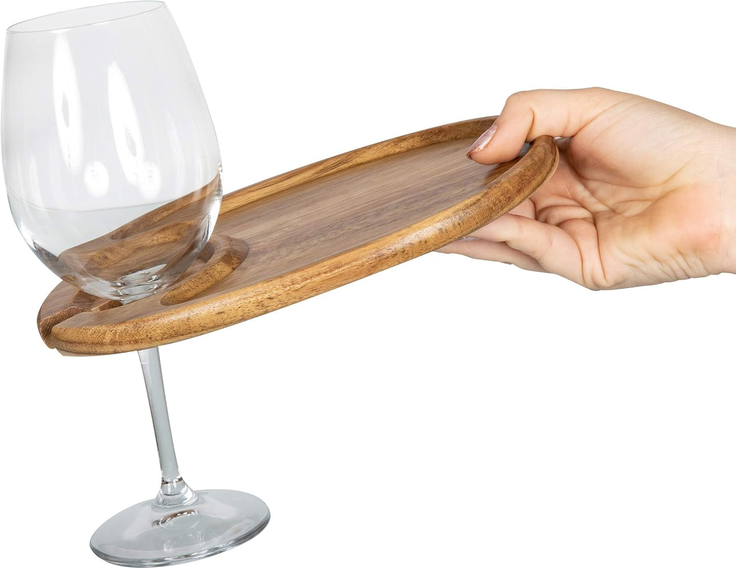 PICNIC TIME TOSCANA -Wine Appetizer Plates, Cocktail Plate with Glass Holder, Cheese Board with