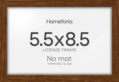 Homeforia 5.5 x 8.5 Business License Frame Brown, High End Dark Oak 5.5x8.5 Wooden Certificate