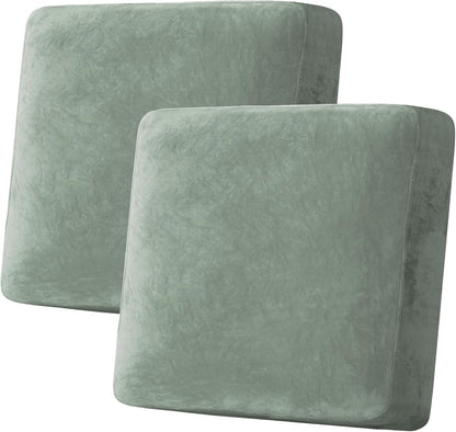 H.VERSAILTEX Velvet Stretch Couch Cushion Cover Plush Cushion Slipcover for Chair Loveseat Sofa