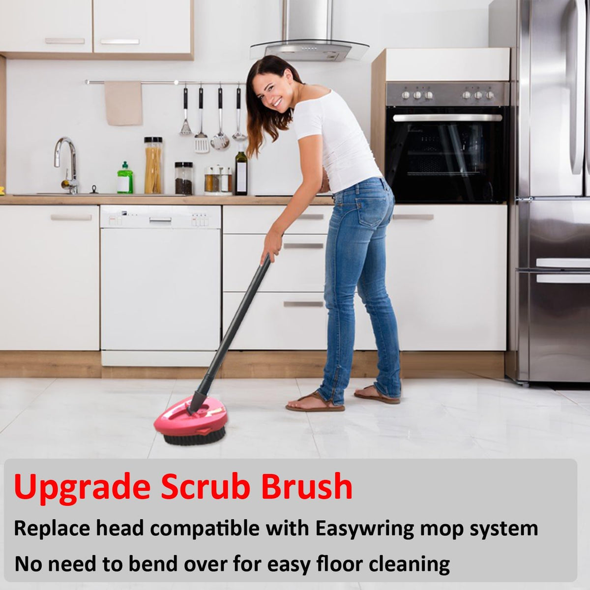 Spin Mop Scrub Brush Head Compatible with OCedar EasyWring 1 Tank System, Mop Scrubber Attachment