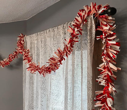 Anderson's Red & White Sparkle Glitter Metallic Tinsel Twist for Trailer Or Golf Cart, 4 inches