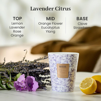 M&SENSE LavenderCitrus Scented Candles for Home, Lead-Free Wick Highly Scented Jar Candles, 14.1 Oz