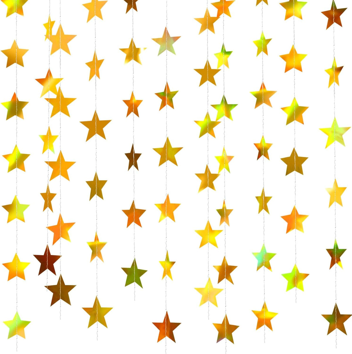 Patelai Glitter Star Garland Banner Decor 130 Feet Star Hanging Bunting Banner Twinkle Backdrop for
