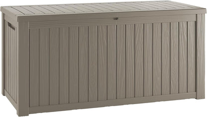 200 Gallon Resin Deck Box, Waterproof Outdoor Storage Bin for Patio Furniture, Pool Accessories