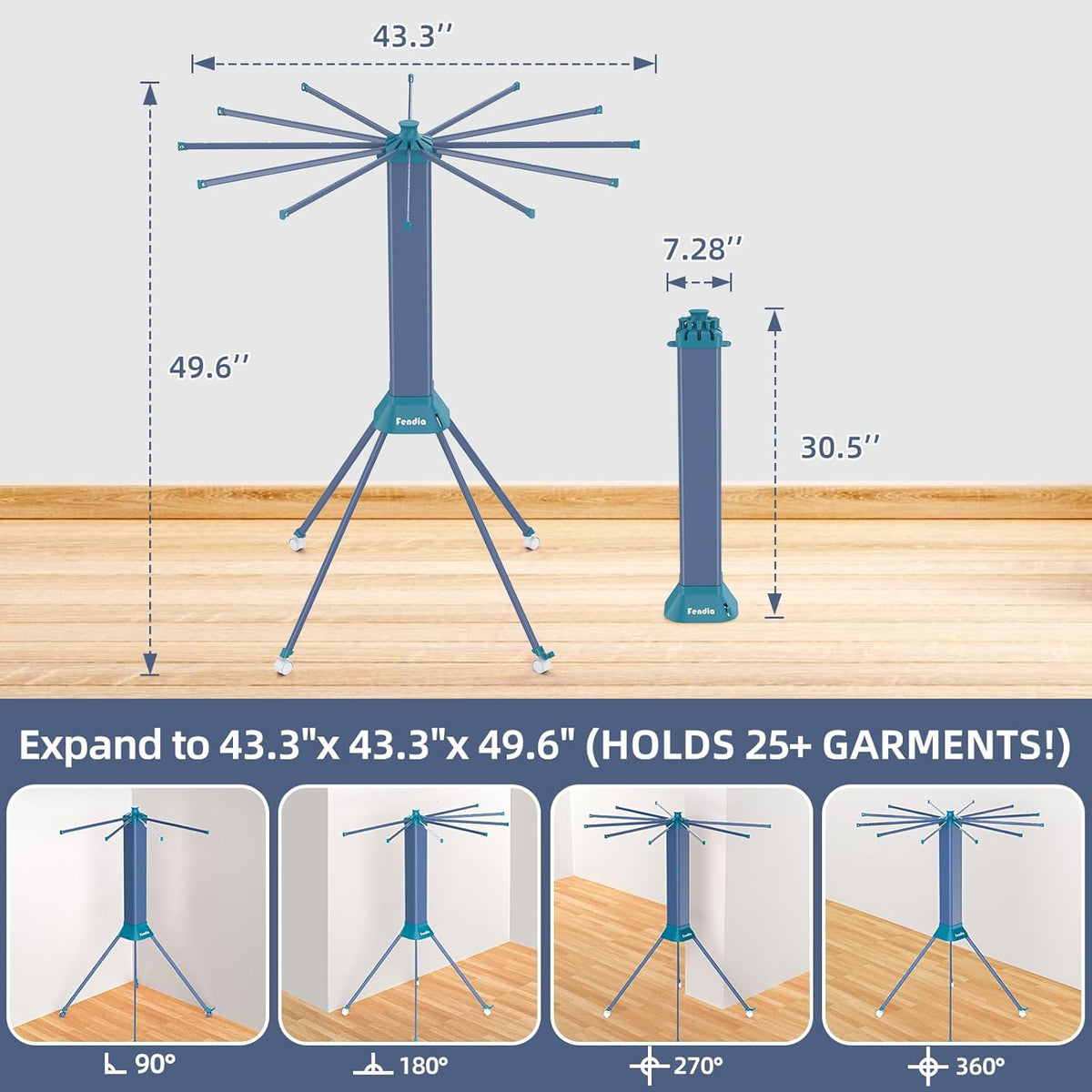 Clothes Drying Rack Foldable & Collapsible Drying Racks with 4-Leg Octopus Design, Large Capacity