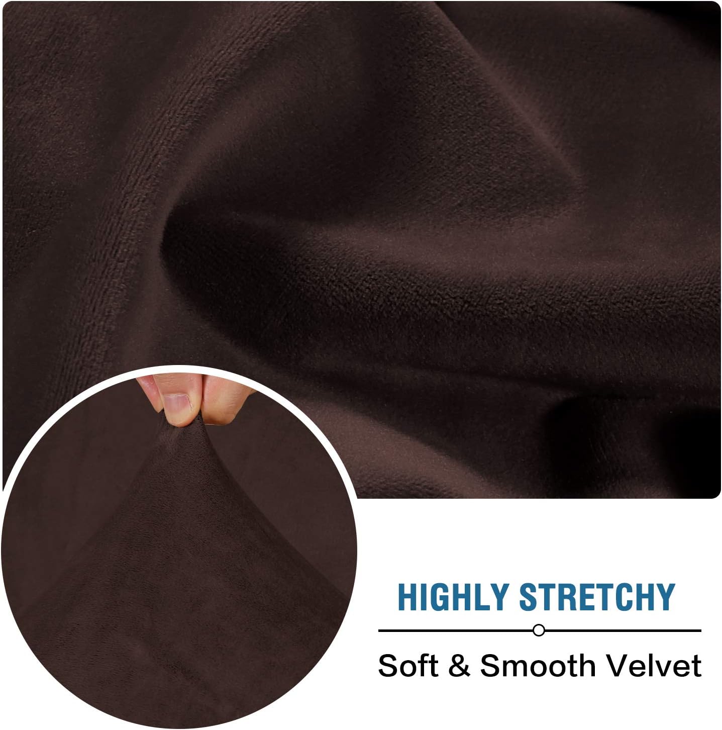 H.VERSAILTEX Velvet Stretch Couch Cushion Cover Plush Cushion Slipcover for Chair Loveseat Sofa