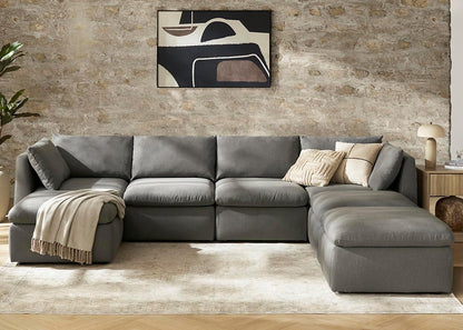 mopio Oversized Modular Sectional Sofa with Fully Removable Covers and Storage, Convertible U