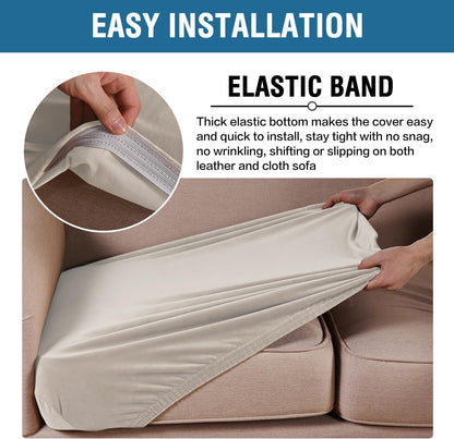 H.VERSAILTEX Velvet Stretch Couch Cushion Cover Plush Cushion Slipcover for Chair Loveseat Sofa