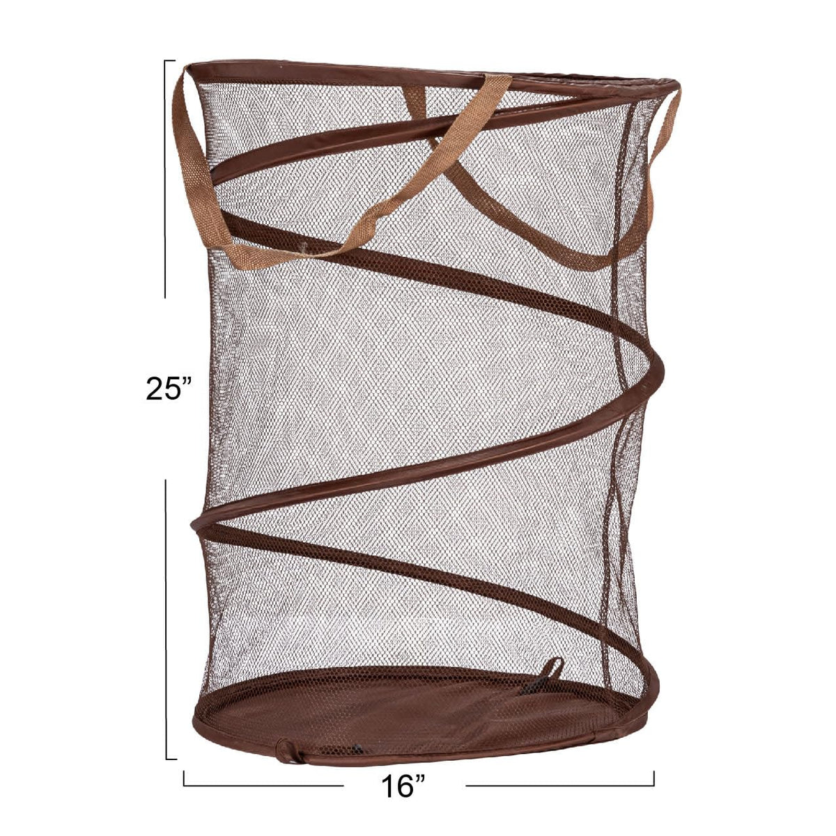 Household Essentials Pop-Up Mesh Laundry Hamper, Brown