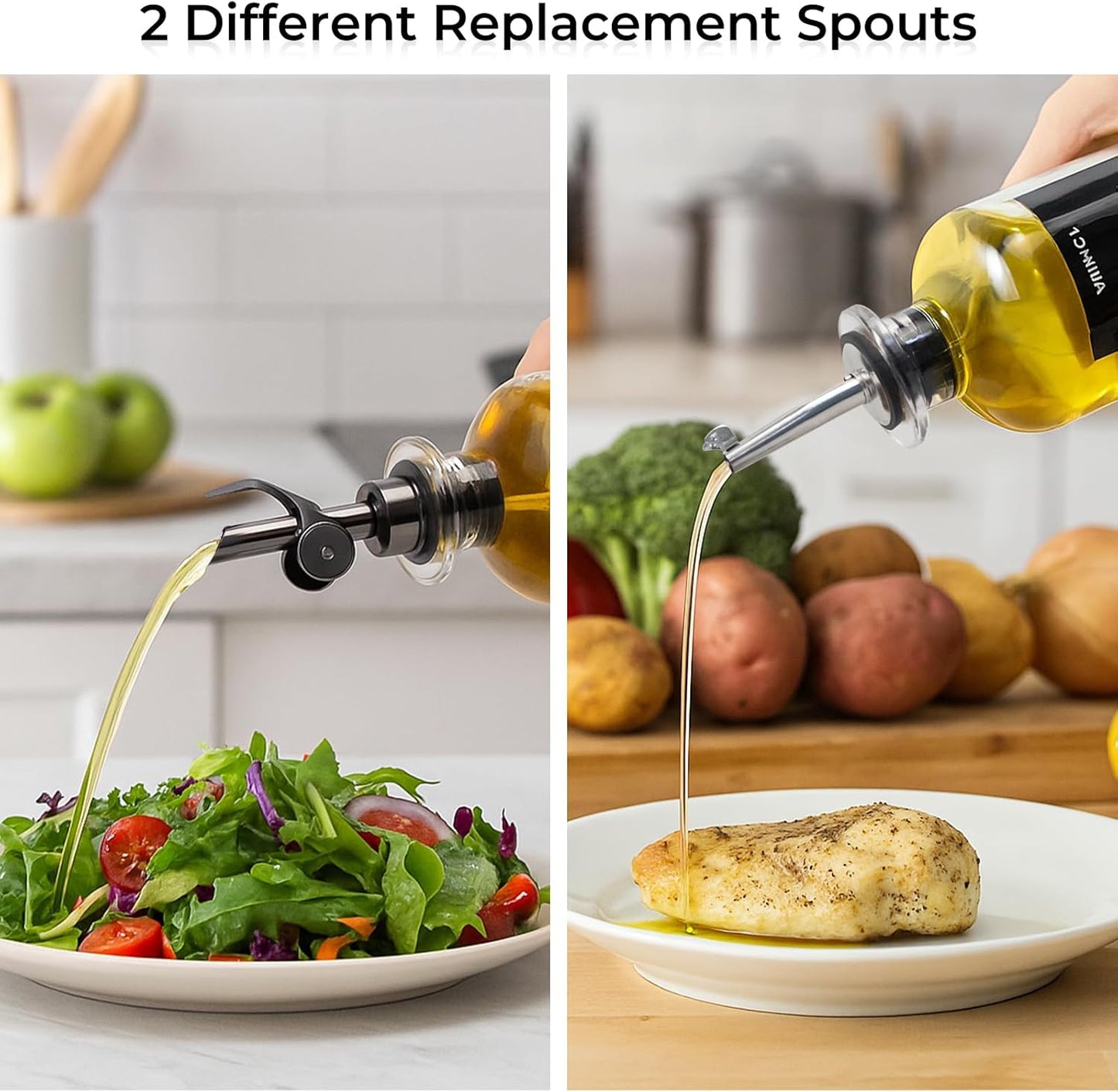 3PCS Olive Oil Dispenser Bottle For Kitchen, Soy Sauce Dispenser, Glass Oil and Vinegar Dispenser