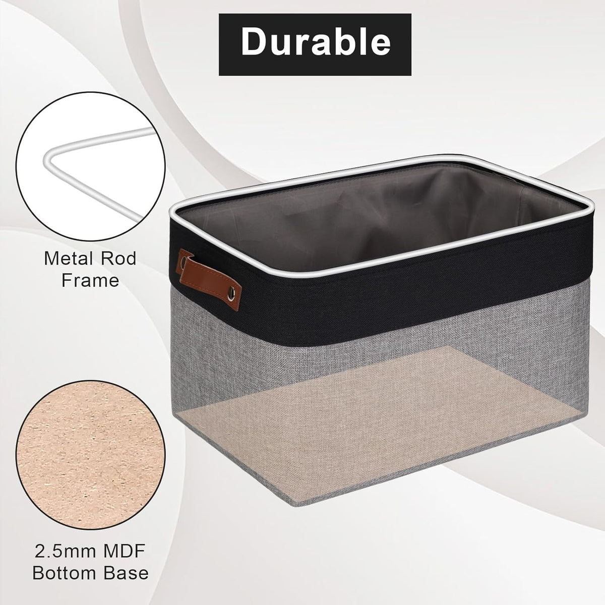 Storage Bins Large Fabric Storage Baskets for Shelves 3 Pack, Decorative Linen Closet Baskets with