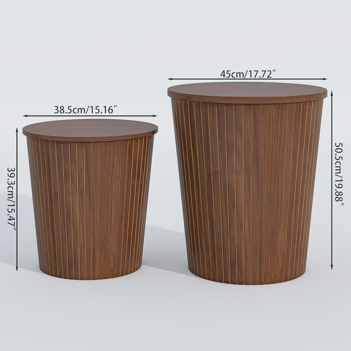 Round Coffee Table Set,2-Piece Modern Farmhouse Living Room End Table Set, Nesting Table Round