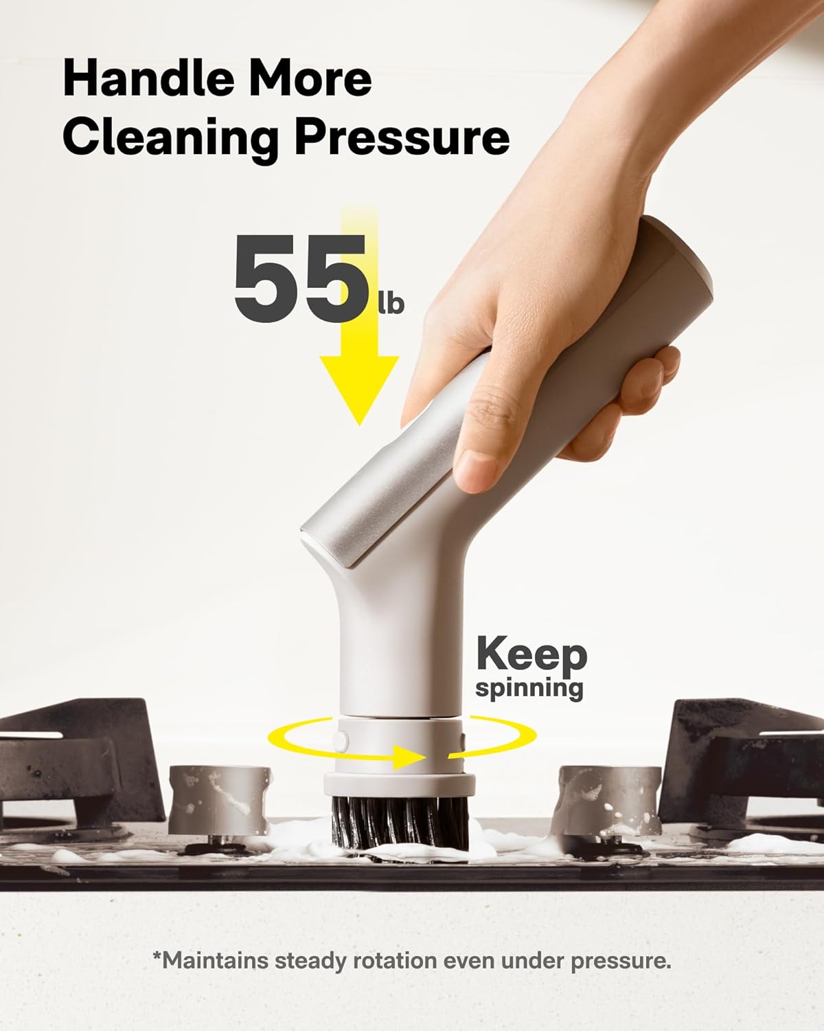 HOTO Cordless Electric Spin Scrubber, IPX7 Full Body Waterproof Dish Scrubber Brush, Bathroom