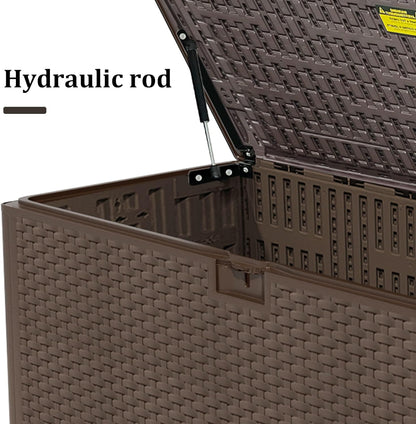 180 Pro Gallon Waterproof Outdoor Storage Bin Resin Deck Box for Patio, Poolside, and Garden