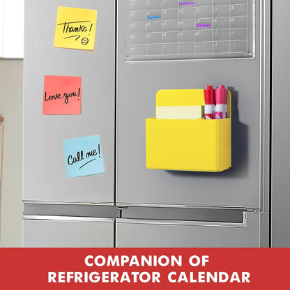 BEYGORM 2 Pack Plastics Magnetic Pen Holder for Refrigerator, Dry Erase Marker Holder for