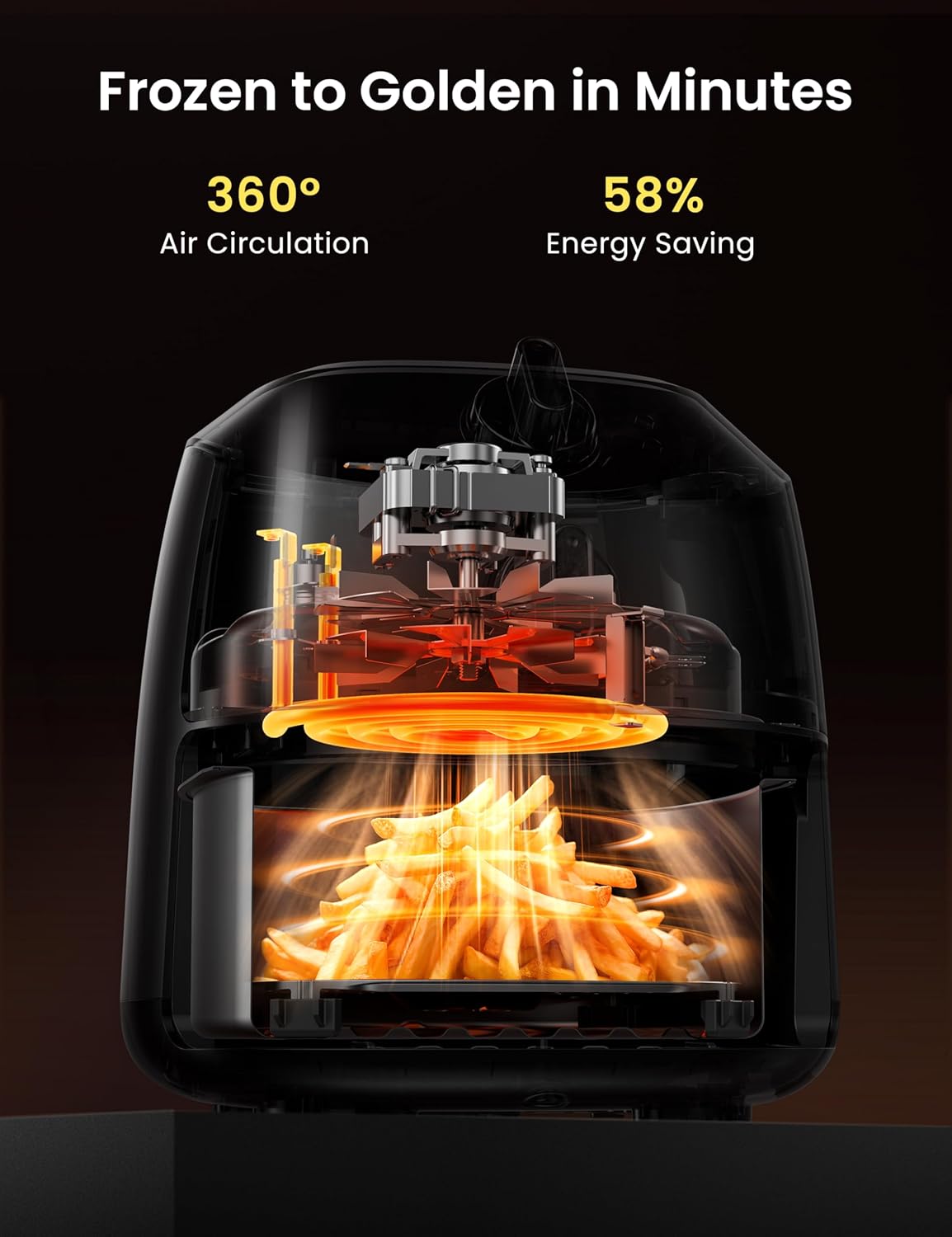 COMFEE' Compact 2.1 Quart Air Fryer with 12 Menu Options, Adjustable Timer & Temperature Control