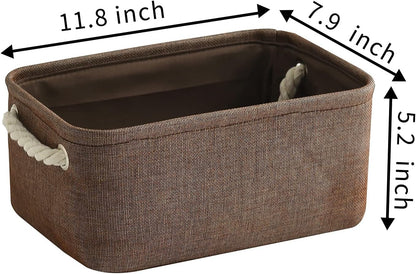 TheWarmHome Storage Basket for Organizing - 12x8x5 inch Small 6 Pack Collapsible Storage Bin for