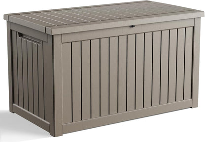 230 Gallon Outdoor Deck Box,Storage Lockable Waterproof Patio Furniture,Garden Tools,Cushions,Pool
