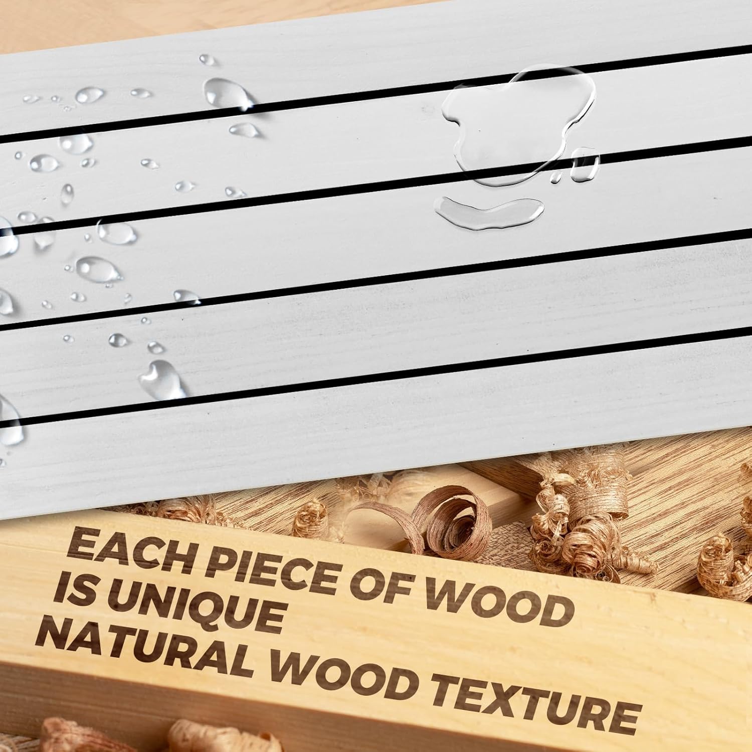 3-Pack Floating Wall Shelves, 24-Inch Rustic White Wooden Shelves for Storage and Décor, Easy
