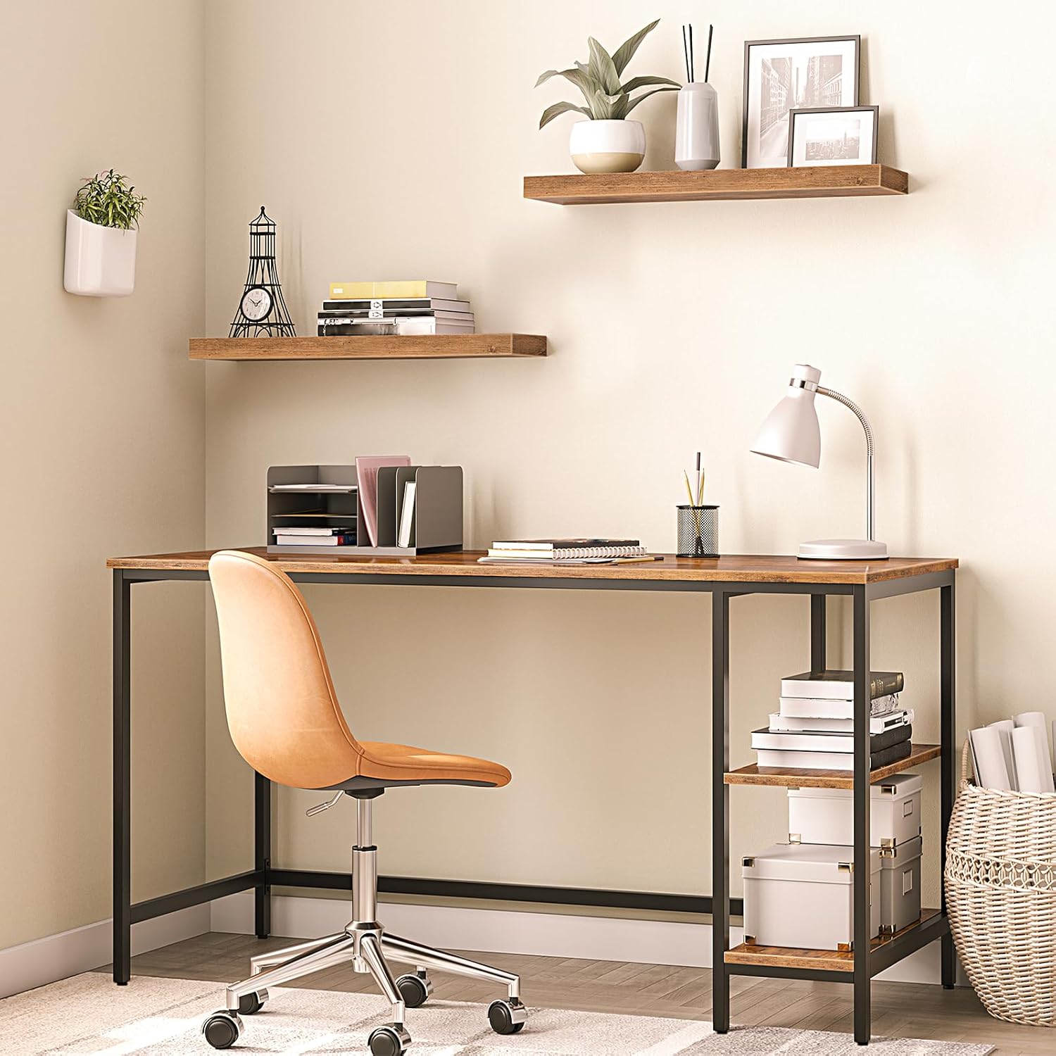 HOOBRO Floating Shelves for Wall, Wall Mounted Shelf Set of 2, 23.6" Hanging Shelf with Invisible