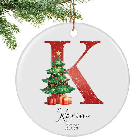 Letter Name Ornament, Personalized Christmas Ornaments 2025, Custom Initial Ornaments A-Z Monogram