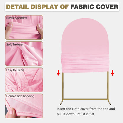 Arch Backdrop Stand and Cover Set, Metal Balloon Arch Backdrop 6.6ft, Gold Arched Stand Frame for